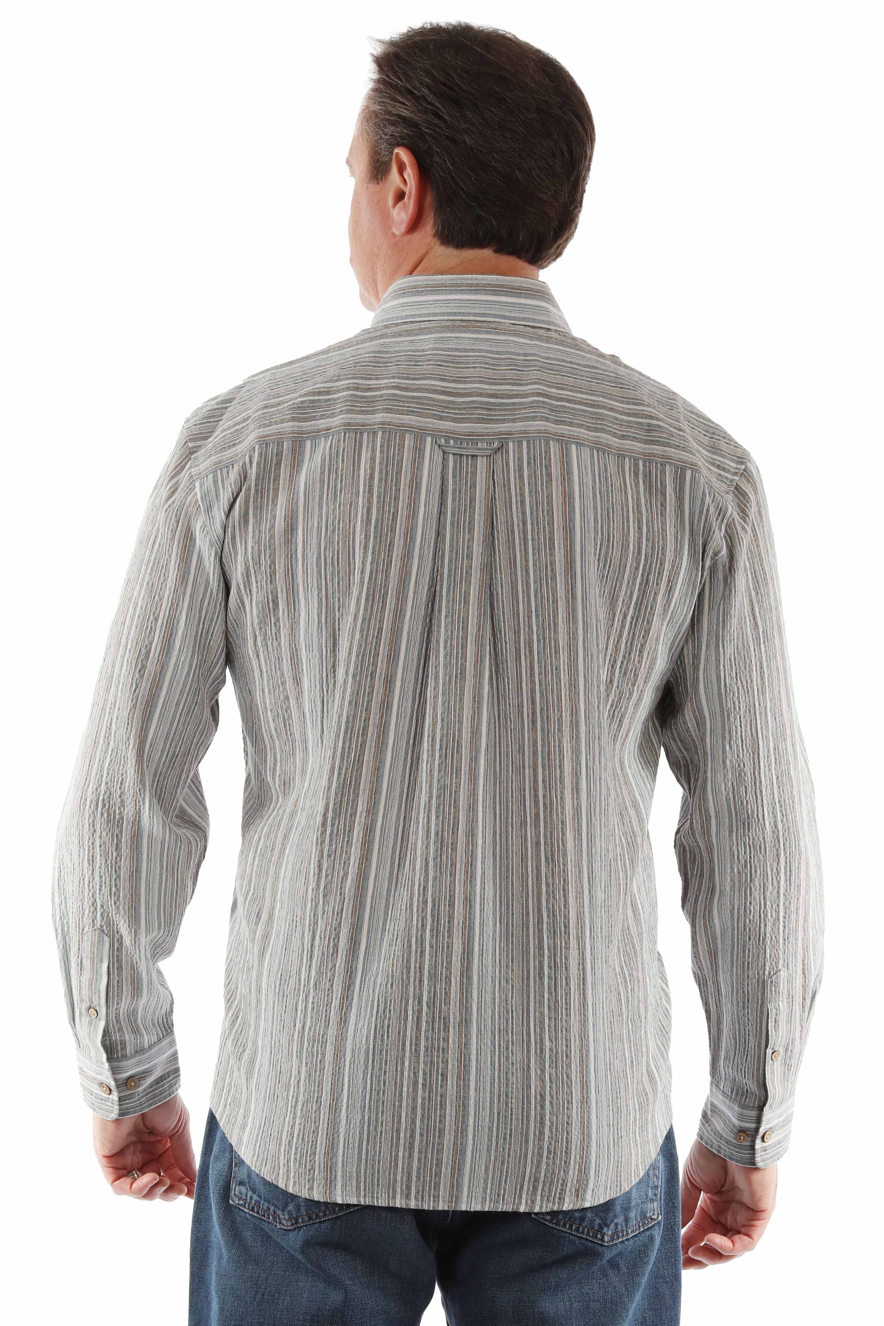 Scully Leather Farthest Point Long Sleeve Seersucker Shirt - Scully Leather