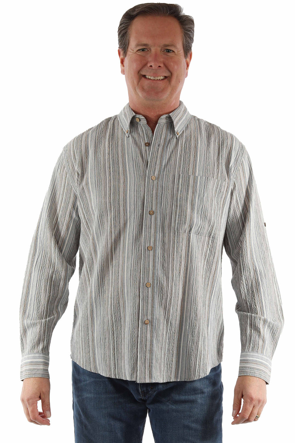 Scully Leather Farthest Point Long Sleeve Seersucker Shirt - Scully Leather