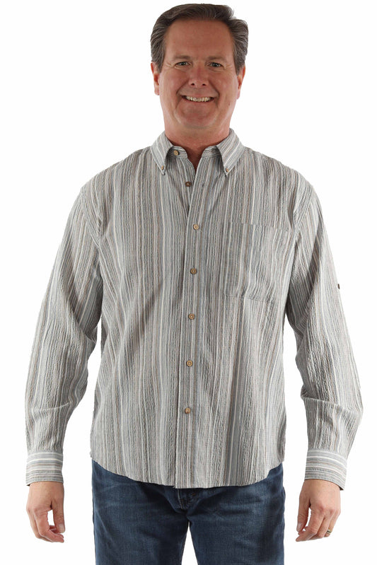 Scully Leather Farthest Point Long Sleeve Seersucker Shirt - Scully Leather