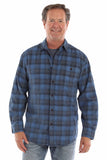farthest point blue 100% cotton corduroy plaid shirt - Scully Leather