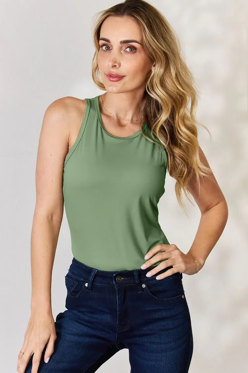 Basic Bae Full Size Round Neck Racerback Tank - ShopBasicbae - Flyclothing LLC