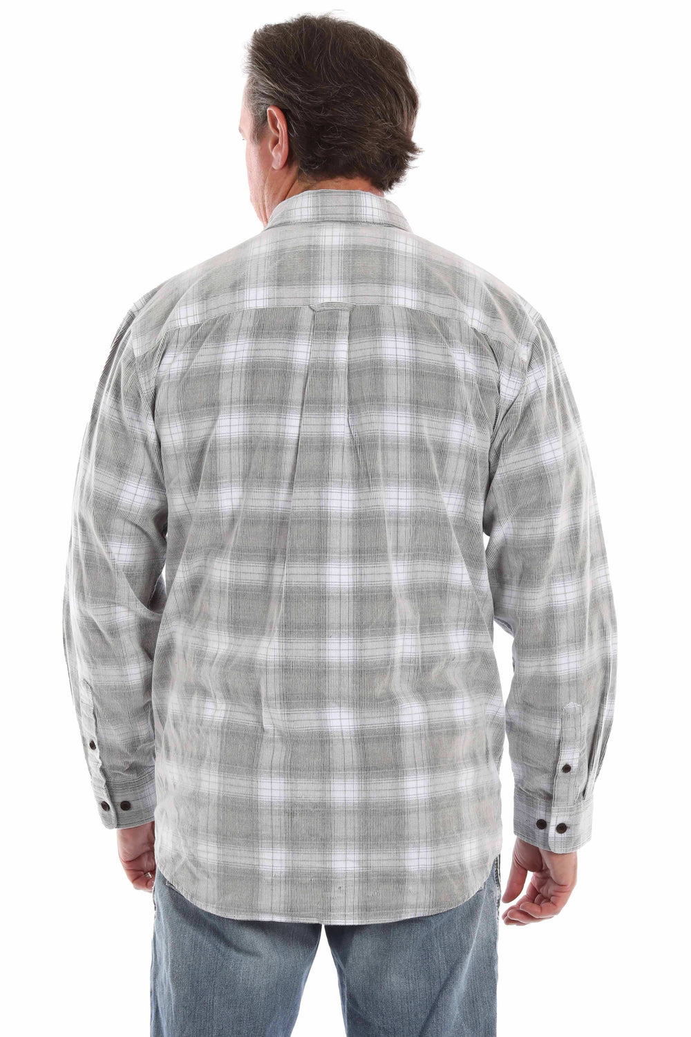 farthest point black-white 100% cotton corduroy plaid shirt - Scully Leather - Flyclothing LLC