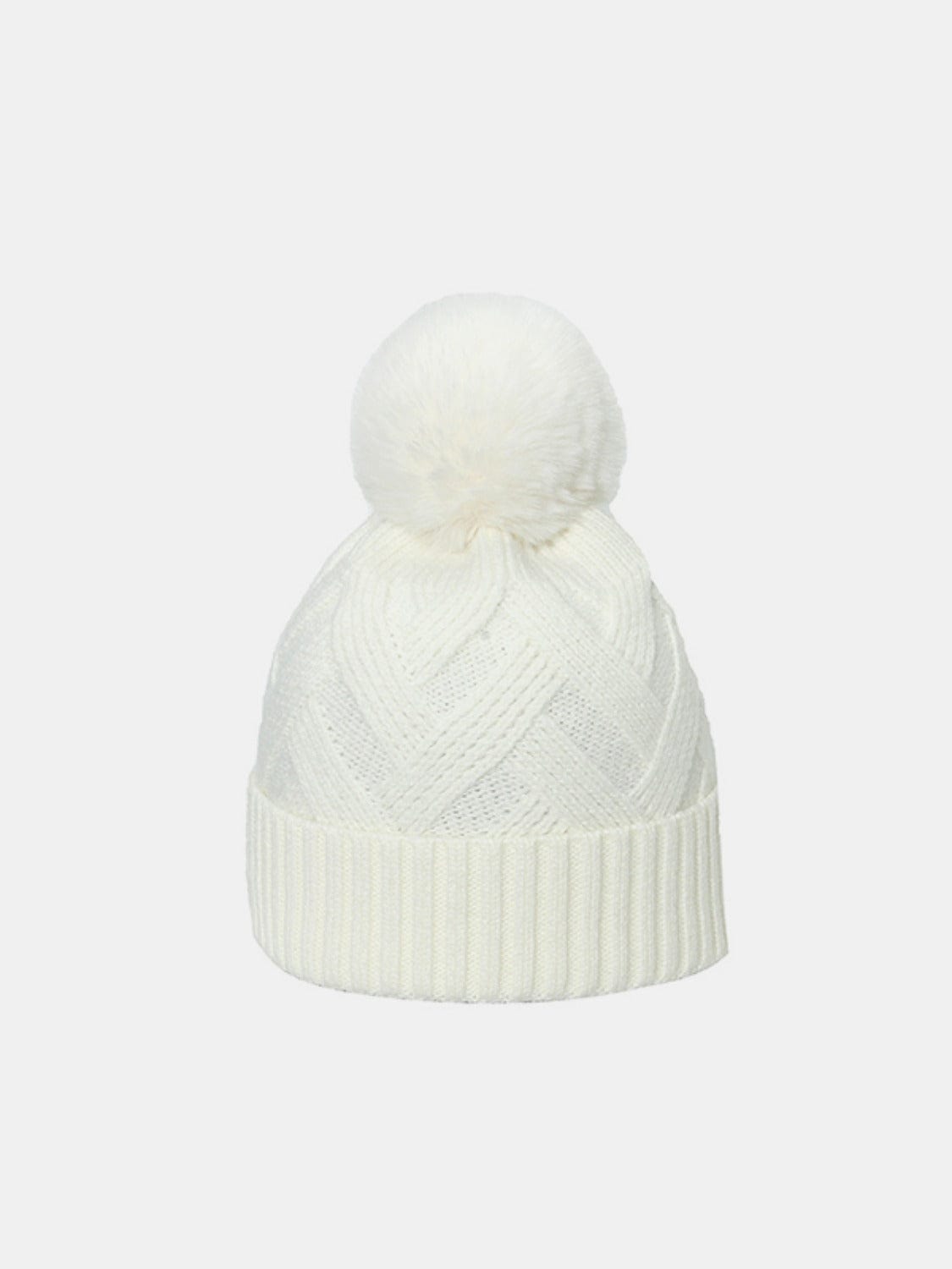 Roll Rim Hat with Pompom - Trendsi