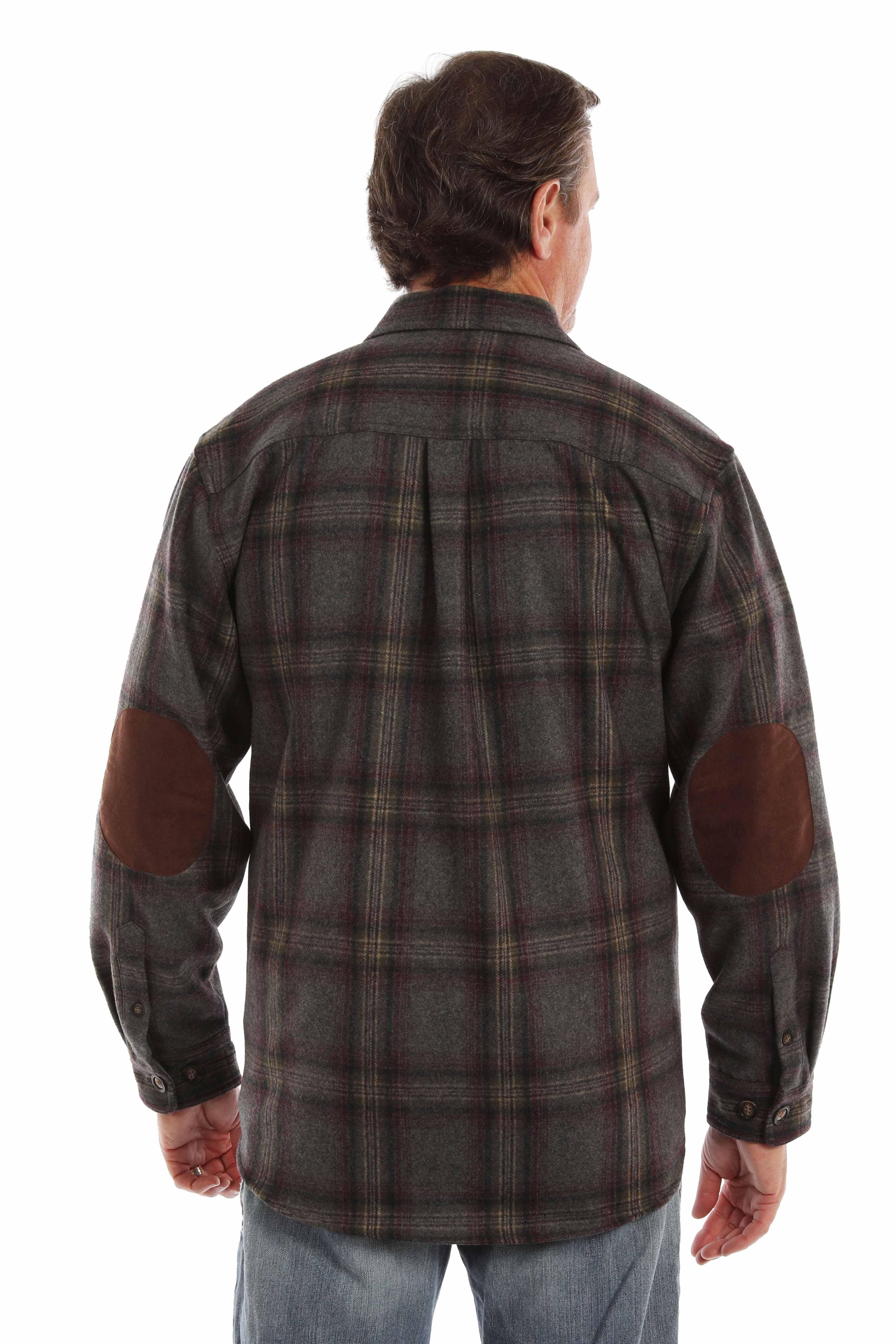 farthest point charcoal-burgundy 70% wool 30% rayon heavy weight wool blend flannel