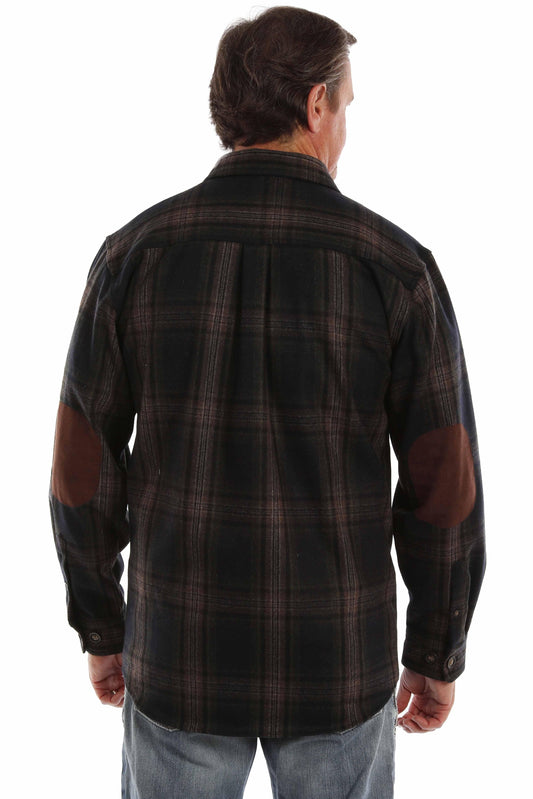 farthest point black-brown 70% wool 30% rayon heavy weight wool blend flannel