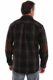 farthest point black-brown 70% wool 30% rayon heavy weight wool blend flannel - Scully Leather