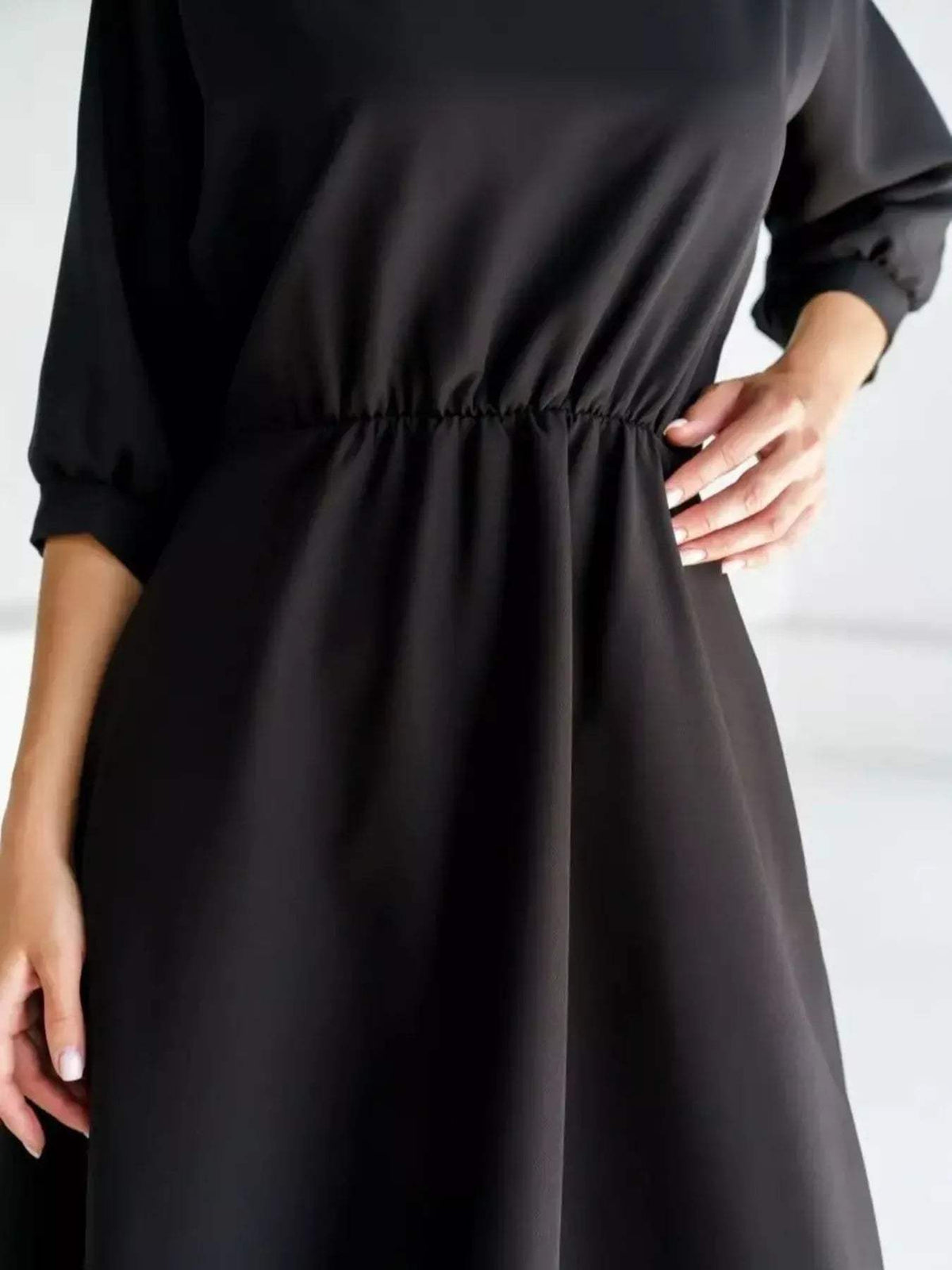 Elegant Belted Waist Midi Dress - Trendsi - Flyclothing LLC