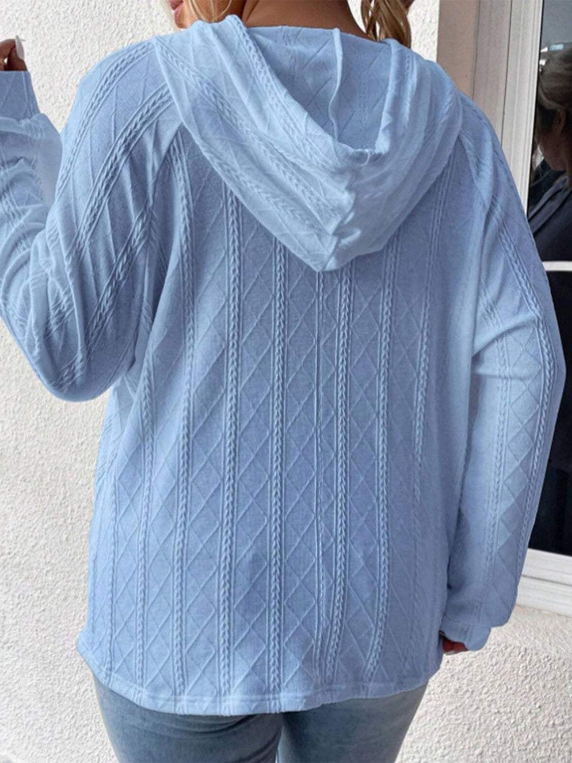 Full Size Drawstring Long Sleeve Hoodie - Trendsi - Flyclothing LLC