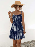 Ruffle Hem Printed Mini Cami Dress - Trendsi