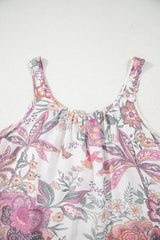Multicolour Floral Tie Neck Sleeveless Mini Dress - Trendsi - Flyclothing LLC