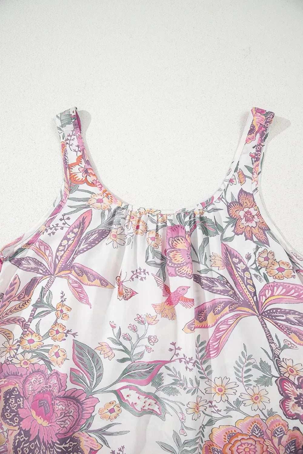 Multicolour Floral Tie Neck Sleeveless Mini Dress - Trendsi - Flyclothing LLC