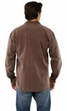 farthest point lt latte 100% cotton l/s button front w/contrast stitch - Scully Leather