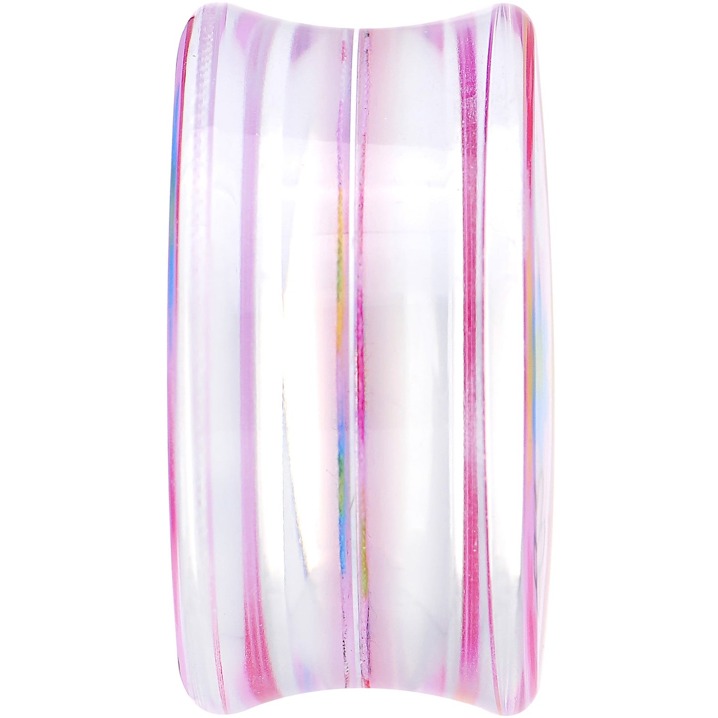 26mm Acrylic Pink Multicolored Flower Power Saddle Plug