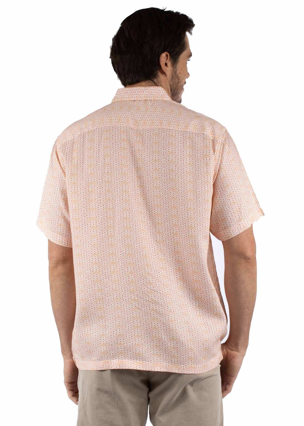 farthest point peach 100% viscose men's short sleeve shirt - Scully Leather - Flyclothing LLC