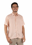 farthest point peach 100% viscose men's short sleeve shirt - Scully Leather