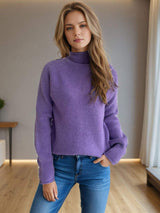 Turtleneck Long Sleeve Sweater - Trendsi - Flyclothing LLC