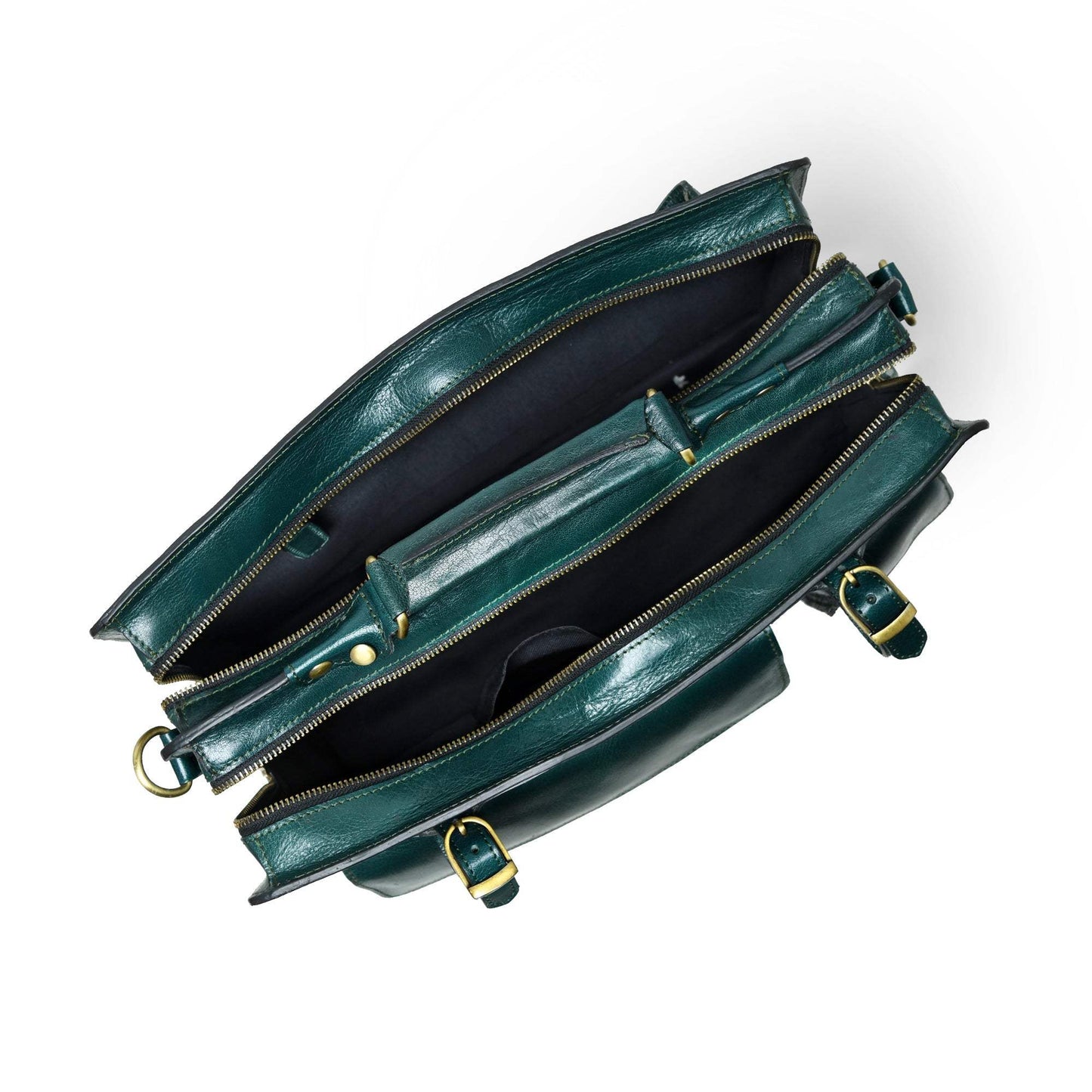 Tuscany Italian Leather Briefcase, Green - Classy Leather Bags - Flyclothing LLC
