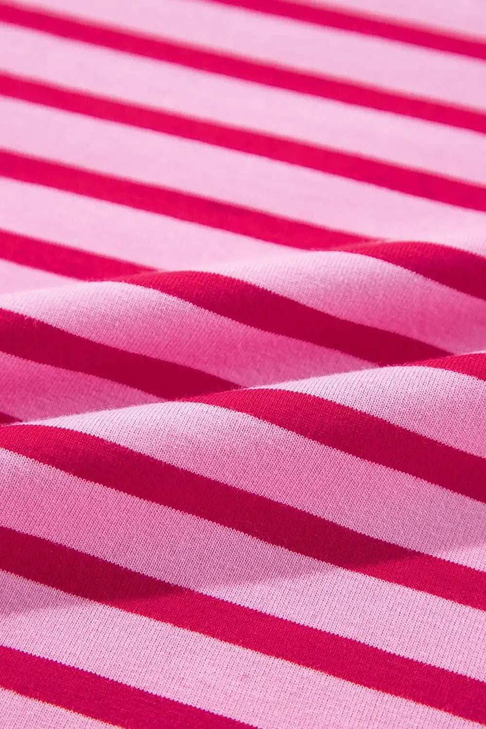 Striped Round Neck Long Sleeve Sweatshirt - Trendsi - Flyclothing LLC