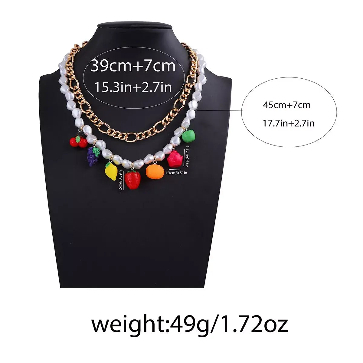 Colorful Charm Double Layered Necklace - Trendsi - Flyclothing LLC