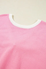 Bow Back Round Neck Short Sleeve Knit Top - Trendsi - Flyclothing LLC