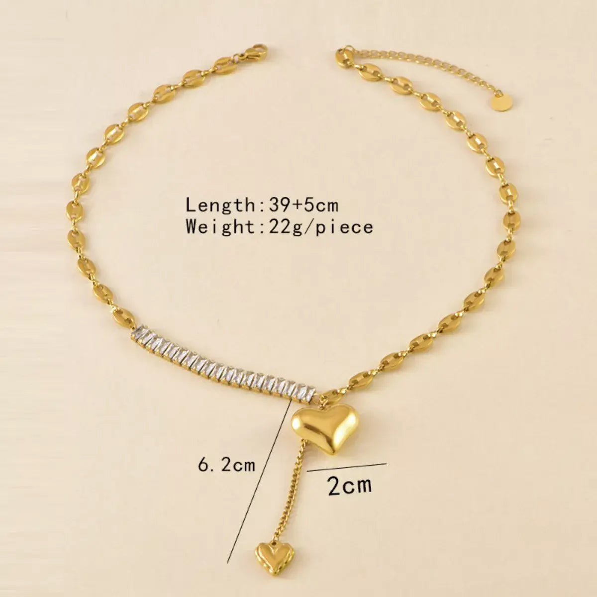 18K Gold-Plated Heart Necklace - Trendsi - Flyclothing LLC