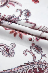 Paisley Mock Neck T Shirt - Trendsi - Flyclothing LLC