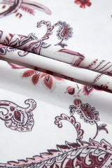Paisley Mock Neck T Shirt - Trendsi - Flyclothing LLC