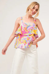 And The Why Square Neck Tiered Paisley Printed Top - Trendsi - Flyclothing LLC