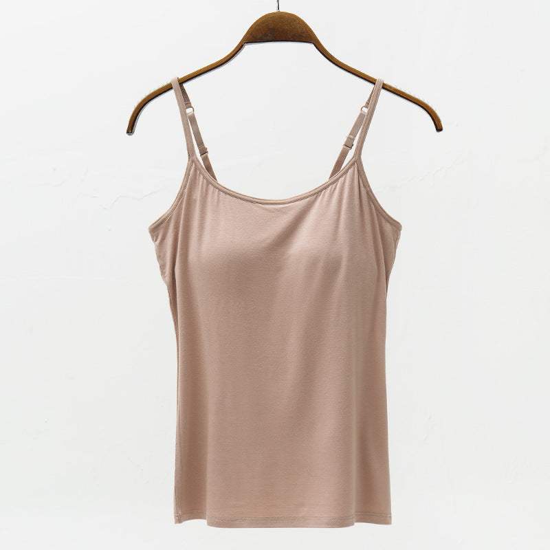 Full Size Adjustable Strap Modal Cami with Bra - Trendsi - Flyclothing LLC