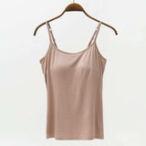 Full Size Adjustable Strap Modal Cami with Bra - Trendsi - Flyclothing LLC