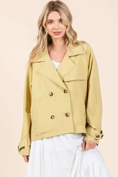 Mittoshop Double Breasted Long Sleeve Trench Coat Jacket - Trendsi - Flyclothing LLC