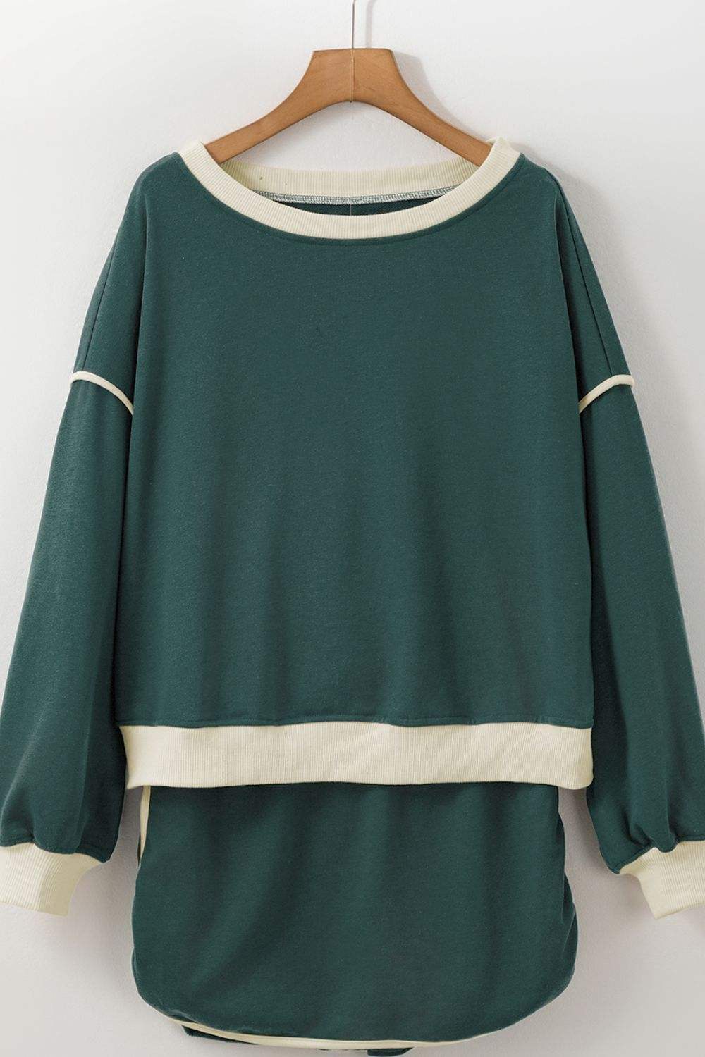Contrast Trim Round Neck Top and Skort Set - Trendsi - Flyclothing LLC