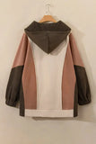 Plus Size Color Block Long Sleeve Hoodie - Trendsi