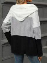 Color Block Half Zip Hooded Top - Trendsi - Flyclothing LLC