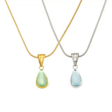 Stainless Steel Teardrop Necklace - Trendsi - Flyclothing LLC