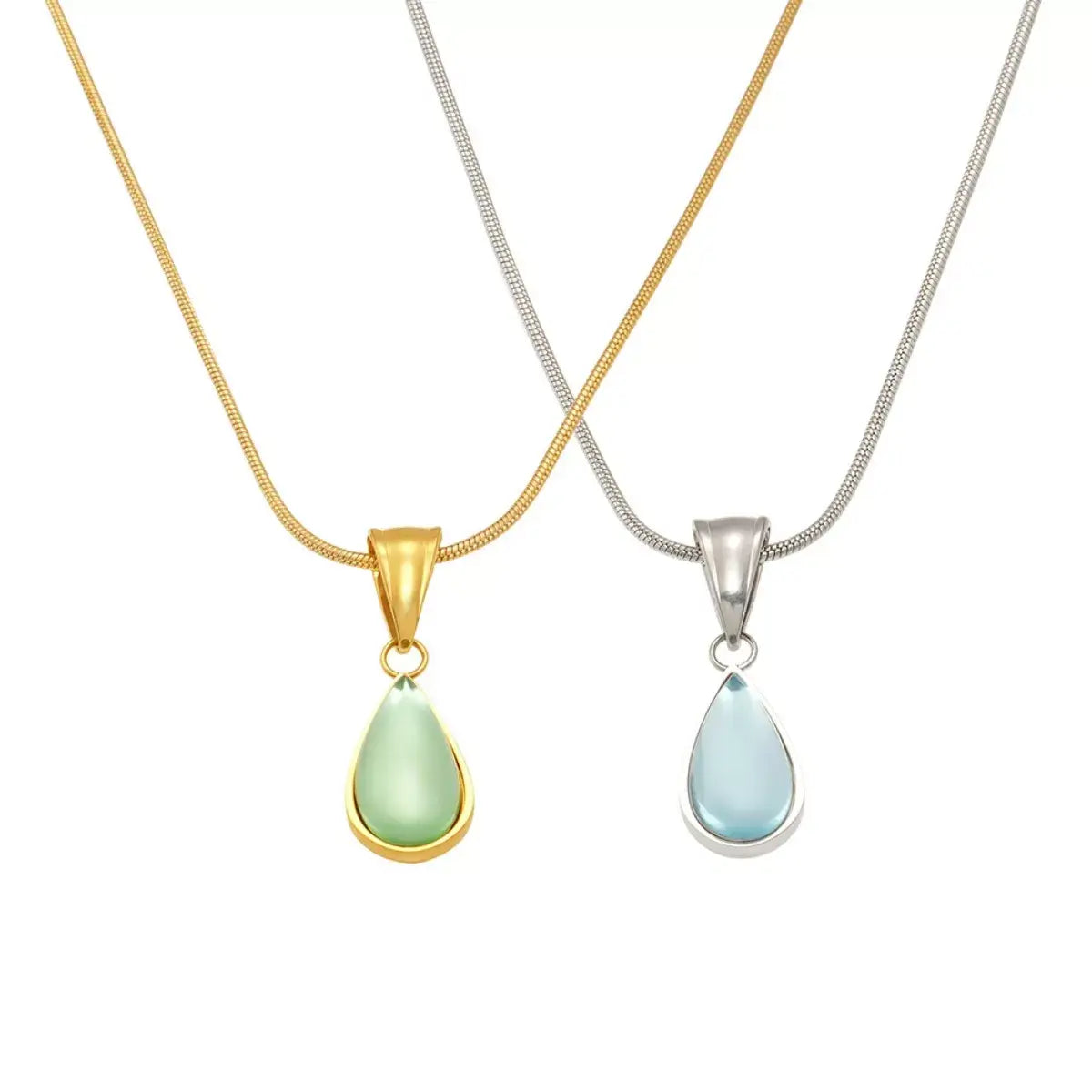 Stainless Steel Teardrop Necklace - Trendsi - Flyclothing LLC