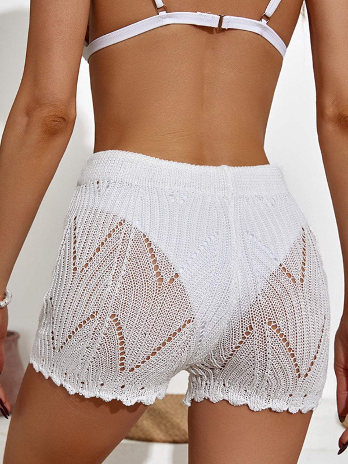Drawstring Cutout Swim Shorts - Trendsi - Flyclothing LLC