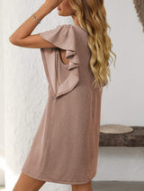 Mandy Ruffled Round Neck Short Sleeve Dress - Trendsi - Flyclothing LLC