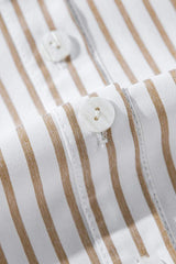 Striped Long Sleeve Mini Shirt Dress - Trendsi - Flyclothing LLC