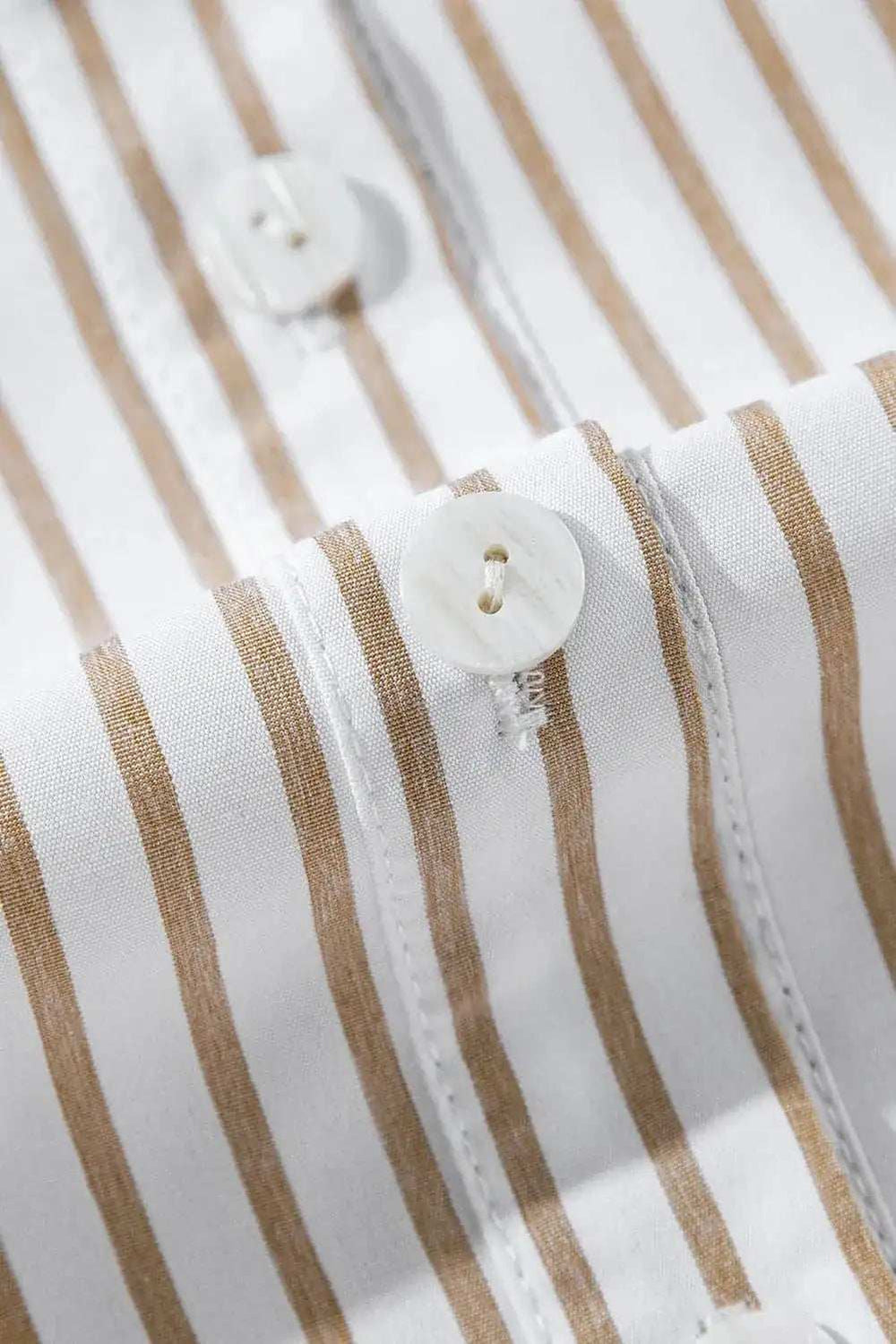 Striped Long Sleeve Mini Shirt Dress - Trendsi - Flyclothing LLC