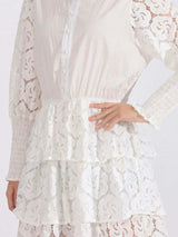 Full Size Lace Layered Long Sleeve Dress Plus Size - Trendsi - Flyclothing LLC