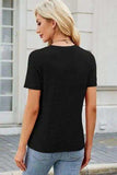 Round Neck Short Sleeve T-Shirt - Trendsi - Flyclothing LLC