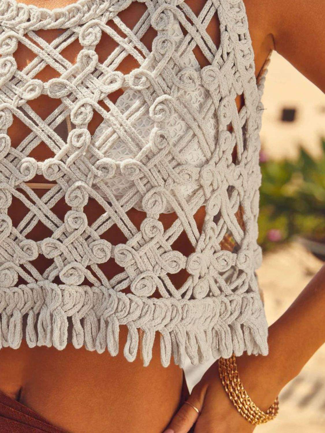 Cutout Round Neck Tank - Trendsi - Flyclothing LLC