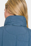 Zenana Zip Up Cropped Puffer Vest with Pockets - Trendsi - Flyclothing LLC