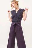 And The Why Laced Surplice Tie Waist Jumpsuit - Trendsi - Flyclothing LLC