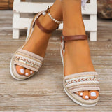 Open Toe Platform Wedge Sandals - Trendsi - Flyclothing LLC