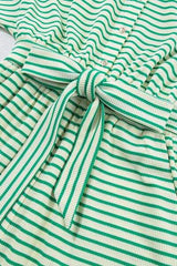 Striped Half Sleeve Tie Waist Romper - Trendsi - Flyclothing LLC