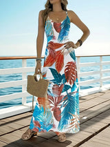Printed Scoop Neck Maxi Cami Dress - Trendsi - Flyclothing LLC