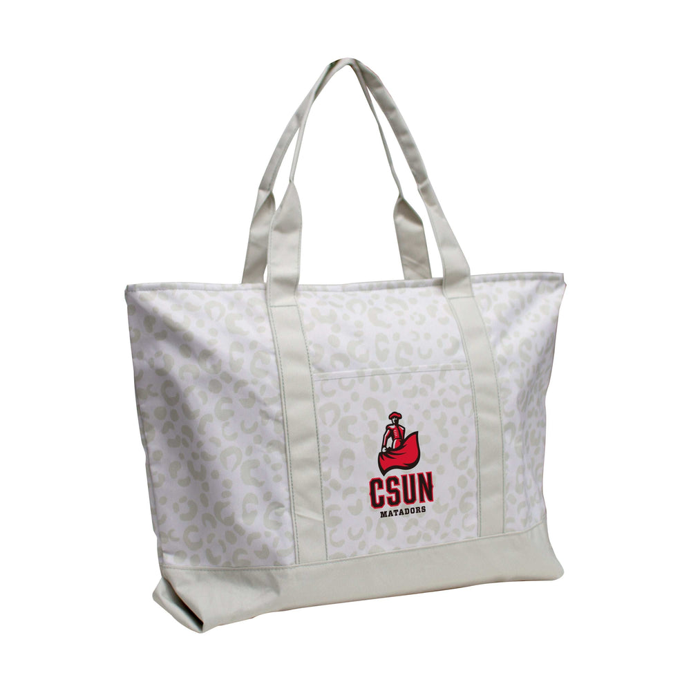 Cal St Northridge Leopard Pattern Tote - Logo Brands - Flyclothing LLC