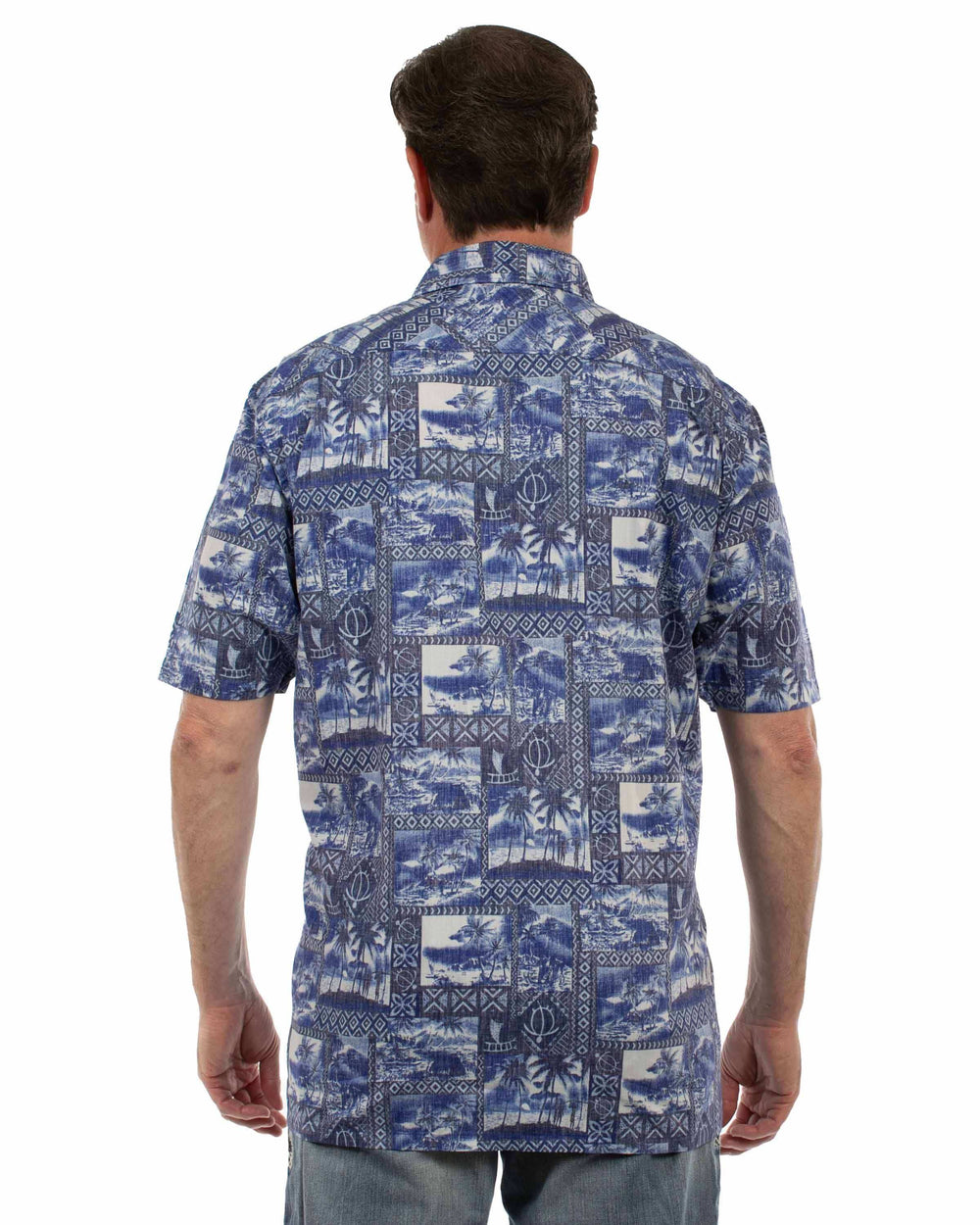farthest point blue 100% cotton hawaiian shirt - Scully Leather - Flyclothing LLC